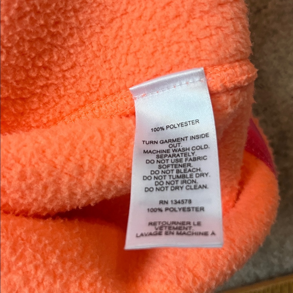 Vineyard Vines Neon Orange Sherpa with Hot Pink Trim size M - Picture 7 of 9